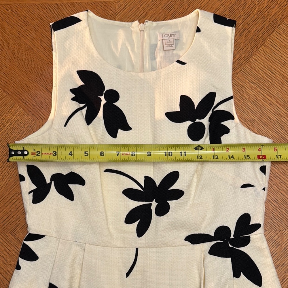J. Crew Black and White Floral Dress Size 8 Petite - Picture 5 of 9